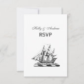 Heraldic Nautical Clipper Ship Crest RSVP Kaartje (Voorkant)
