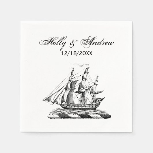 Heraldic  Nautical Clipper Ship Crest Servet (Voorkant)