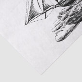 Heraldic  Nautical Clipper Ship Crest Tissuepapier (Detail)