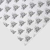 Heraldic Nautical Clipper Ship Crest Tissuepapier (Detail)