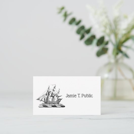 Heraldic  Nautical Clipper Ship Crest Visitekaartje (Staand voorkant)