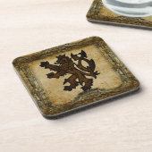 Heraldic Rampant Lion Custom Bier Onderzetter (Linkerzijde)