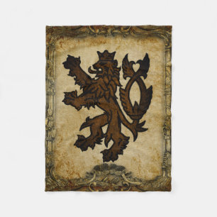 Heraldic Rampant Lion Custom Fleece Deken