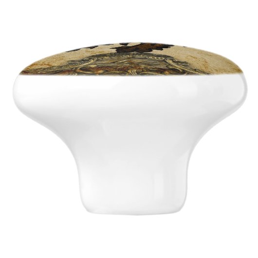 Heraldic Rampant Lion Custom Keramische Knop (Zijkant)