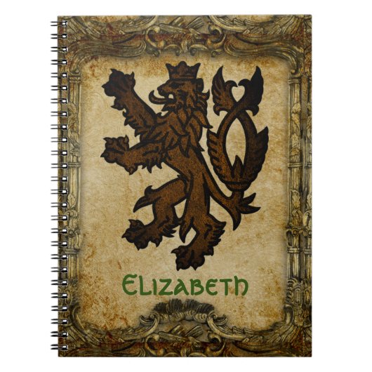 Heraldic Rampant Lion Custom Notitieboek (Voorkant)