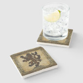 Heraldic Rampant Lion Custom Stenen Onderzetter (Zijkant)