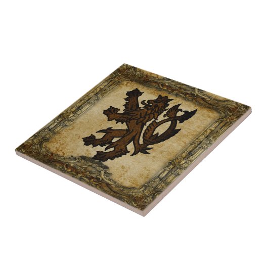 Heraldic Rampant Lion Custom Tegeltje (Zijkant)