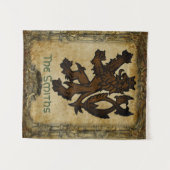 Heraldic Rampant Lion Custom Wandkleed (Voorkant (horizontaal))