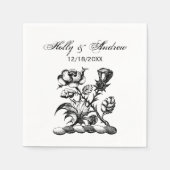 Heraldic Roos & Thistle Coat of Arms Crest Emblem Servet (Voorkant)