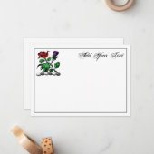 Heraldic Roos & Thistle Crest Color Note Card Notitiekaartje (Voorkant / Achterkant in situ)