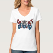 Heraldic shield in Amerikaanse kleuren T-shirt (Voorkant)