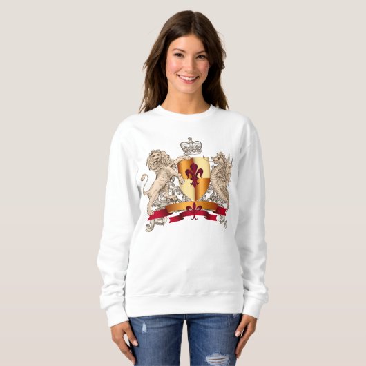 Heraldic Shield, Lion & Dragon Sweatshirt (Voorkant volledig)