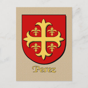 Heraldic Shield van de familie Perez Briefkaart
