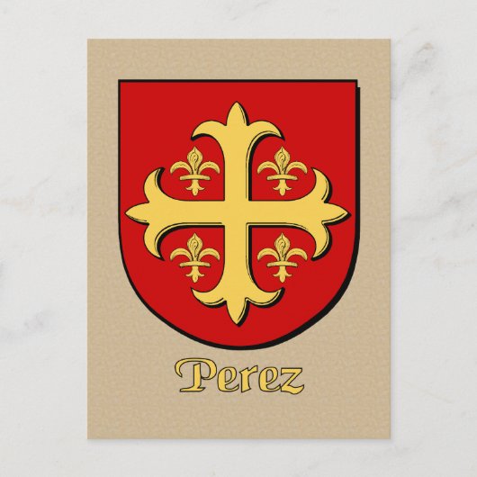 Heraldic Shield van de familie Perez Briefkaart (Voorkant)