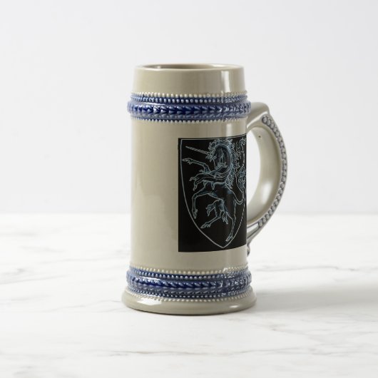 Heraldic Style Unicorn Stein Bierpul (Voorkant rechts)