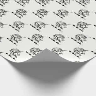 Heraldic Unicorn Head Coat of Arms Emblem Cadeaupapier