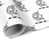 Heraldic Unicorn Head Coat of Arms Emblem Cadeaupapier (Rol Hoek)