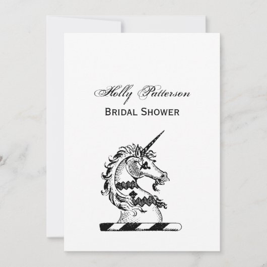 Heraldic Unicorn Head Coat of Arms Emblem Kaart (Voorkant)