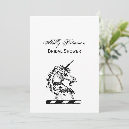 Heraldic Unicorn Head Coat of Arms Emblem Kaart (Staand voorkant)