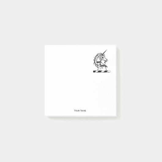 Heraldic Unicorn Head Coat of Arms Emblem Post-it® Notes (Voorkant)