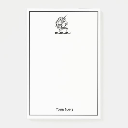 Heraldic Unicorn Head Coat of Arms Emblem Post-it® Notes (Voorkant)