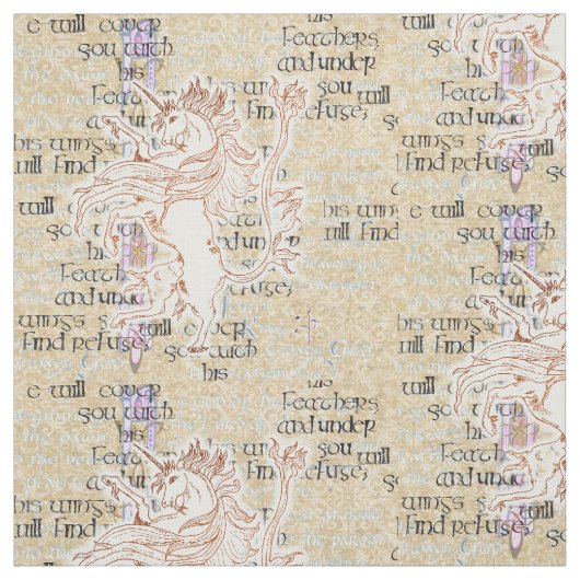 Heraldic Unicorn Rampant Stof (Swatch)