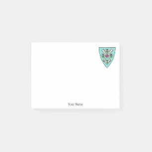 Heraldic Vintage 4 bijen scrollen op schild Crest Post-it® Notes