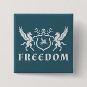 Heraldic White Pegasus Vierkante Button 5,1 Cm (Voorkant)