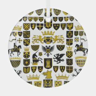 Heraldiek kuifjes, symbolische design. glas ornament