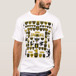 Heraldiek kuifjes, symbolische design. t-shirt