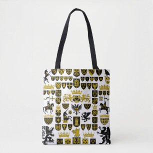 Heraldiek kuifjes, symbolische design. tote bag