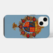 Heraldiek met kroon iPhone hoesje (Achterkant horizontaal)