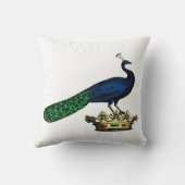 Heraldieke Vintage Gestileerde Pauw op Kroon C Kussen (Achterkant)