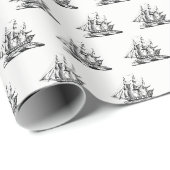 Heraldisch antiek nautisch klipperschip wapenschil cadeaupapier (Rol Hoek)