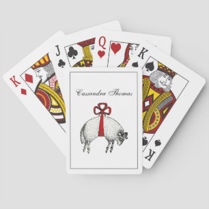 Heraldisch Gebande Wol Ram Schaap Crest Embleem Speelkaarten