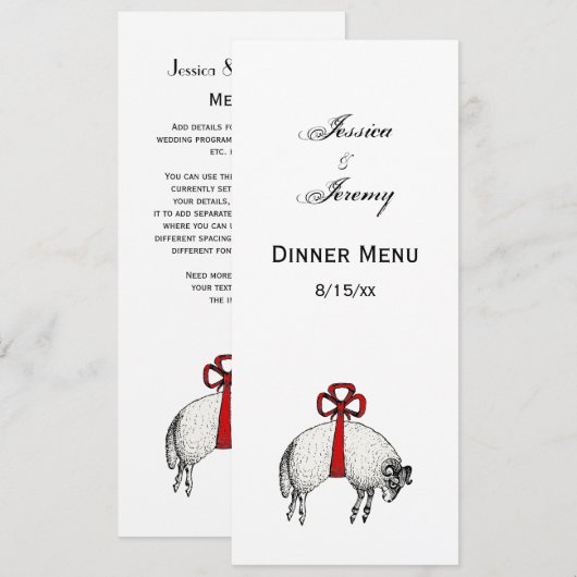 Heraldisch gebandeerde vacht ram schaap embleem kaart (Voorkant / Achterkant)