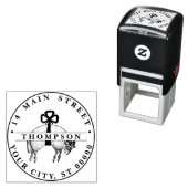 Heraldisch gebandeerde vacht ram schaap embleem  zelfinktende stempel (In situ)