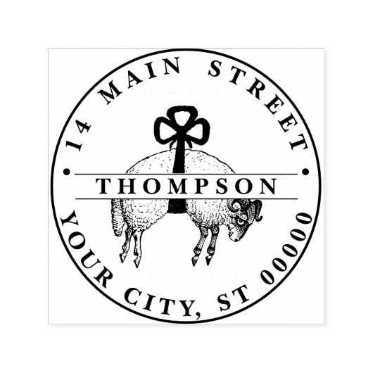 Heraldisch gebandeerde vacht ram schaap embleem  zelfinktende stempel (Design)