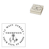 Heraldisch gebandeerde vacht ram schaap Wapenschil Rubberstempel (Gestempeld)