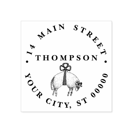 Heraldisch gebandeerde vacht ram schaap Wapenschil Rubberstempel (Afrduk)