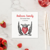 Heraldisch Hart met Vleugels Crest Kerstmis Xmas Servetten (Insitu)