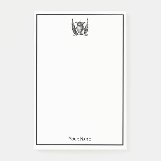 Heraldisch Hart met Vleugels Wapen Crest Post-it® Notes (Voorkant)
