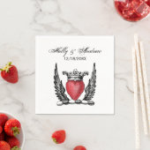 Heraldisch Hart met Vleugels Wapen Crest Servetten (Insitu)