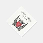 Heraldisch Hart met Vleugels Wapen Crest Servetten (Hoek)