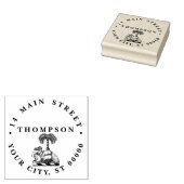 Heraldisch Kameel Palmboom Kleur Wapen Rubberstempel (Gestempeld)