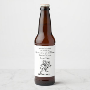 Heraldisch Leeuw Staand Kuif Embleem Bier Etiket