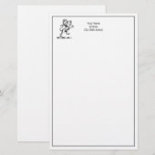 Heraldisch Leeuw Staand Kuif Embleem Briefpapier (Voorkant / Achterkant)