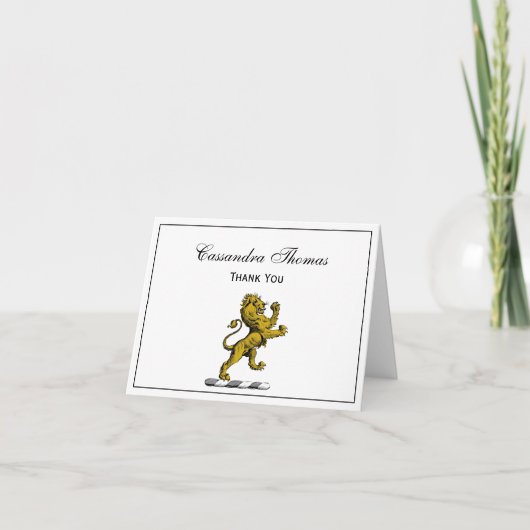 Heraldisch Leeuw Staand Kuif Embleem C Bedankkaart (Voorkant)