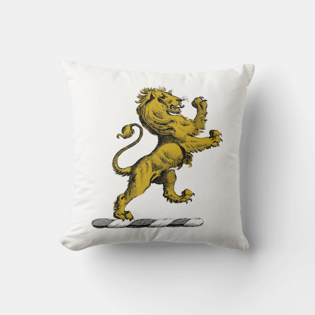 Heraldisch Leeuw Staand Kuif Embleem C Kussen (Voorkant)