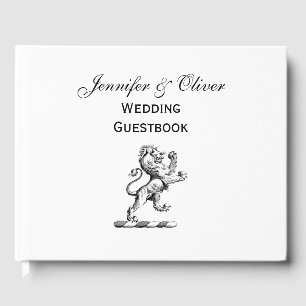 Heraldisch Leeuw Staand Kuif Embleem Gastenboek